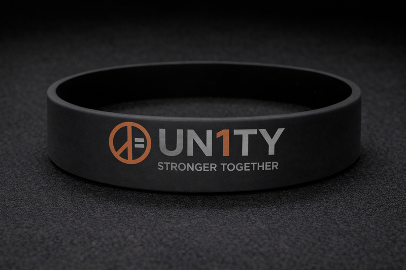 UN1TY silicone wristband Stronger Together flexible and lightweight